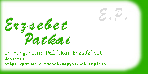 erzsebet patkai business card